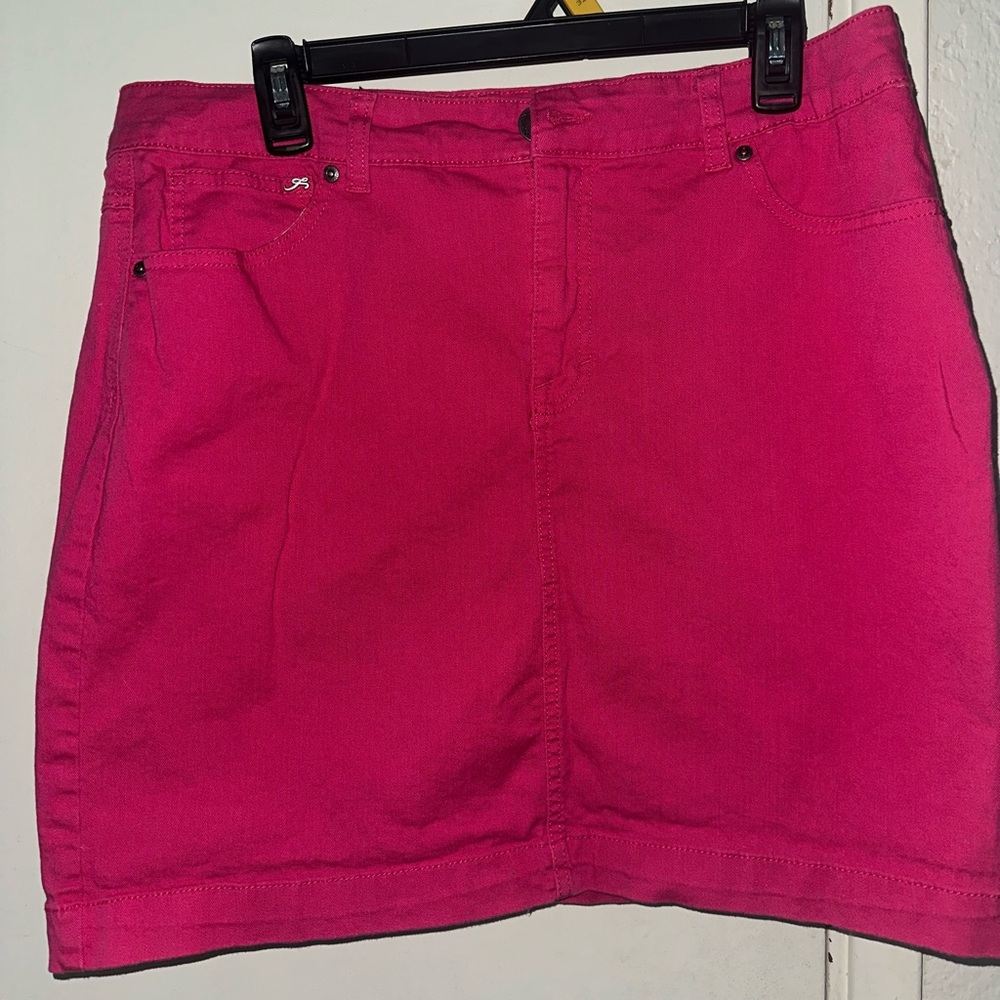 Stylish Pink Denim Skirt